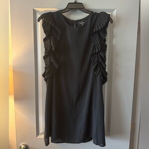 MOVING SALE | Lulu's Black Mini Dress with Ruffle Sleeves